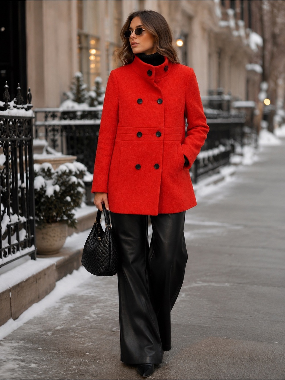 Ann Taylor Statement Coat Orange Red Molten Lava size MP EUC